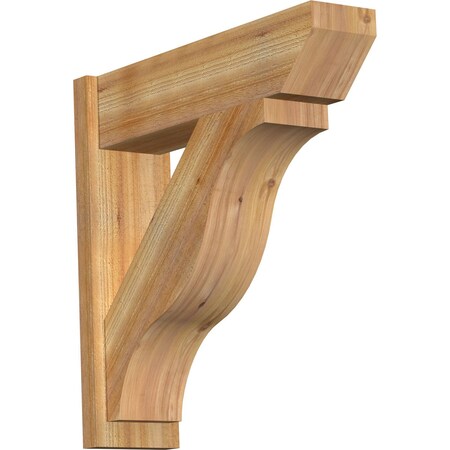Ekena Millwork Funston Slat Rough Sawn Outlooker, Western Red Cedar, 8"W x 30"D x 30"H OUT08X30X30FST06RWR